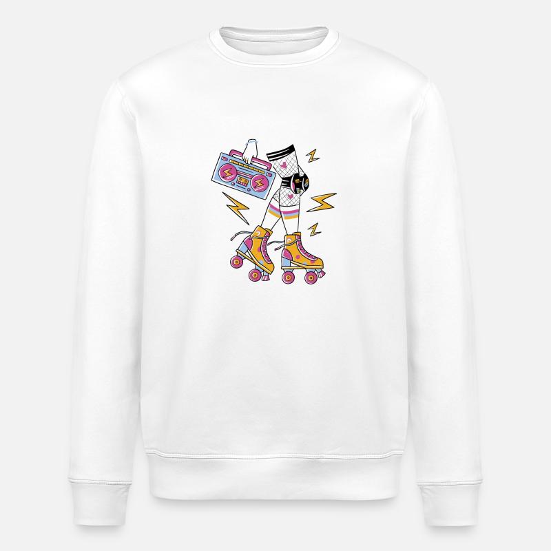 Retro Rollers Groove Vibes - Stanley/Stella ROLLER Unisex Organic Sweatshirt - white