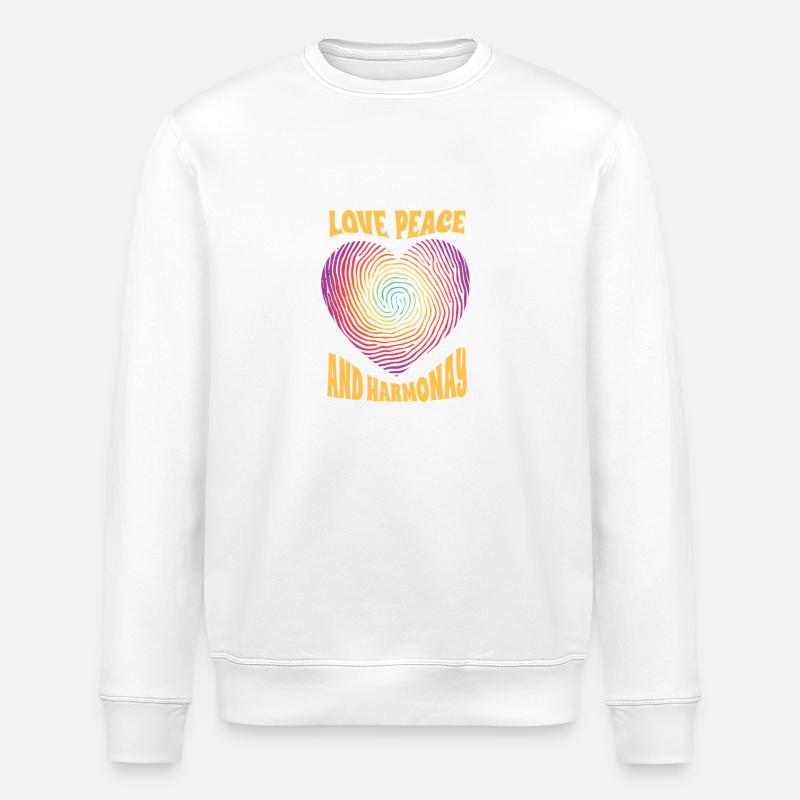 Harmonic Love Vortex - Stanley/Stella ROLLER Unisex Organic Sweatshirt - white