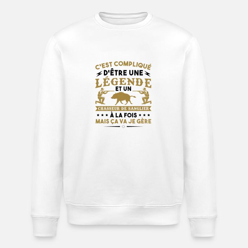 Compliqué D Etre Une Légende - Sweat bio ROLLER Stanley/Stella Unisexe - blanc