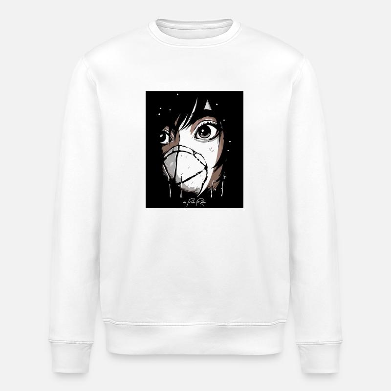 Manga Anime Teens With Mask - Stanley/Stella ROLLER Unisex Organic Sweatshirt - white