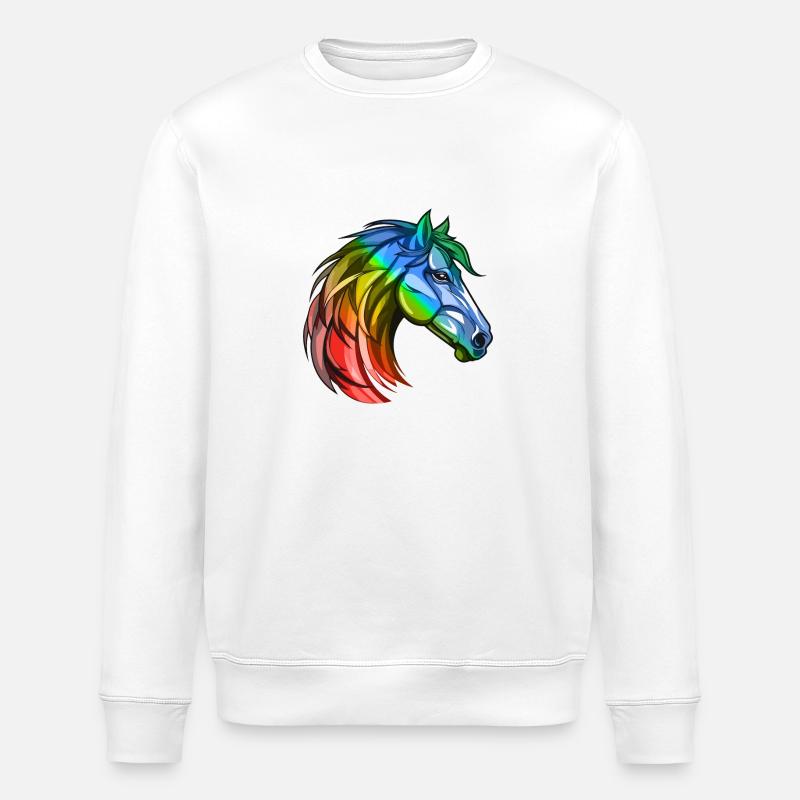 Pferd Kopf Bunt - Stanley/Stella Unisex Bio-Sweatshirt ROLLER - Weiß