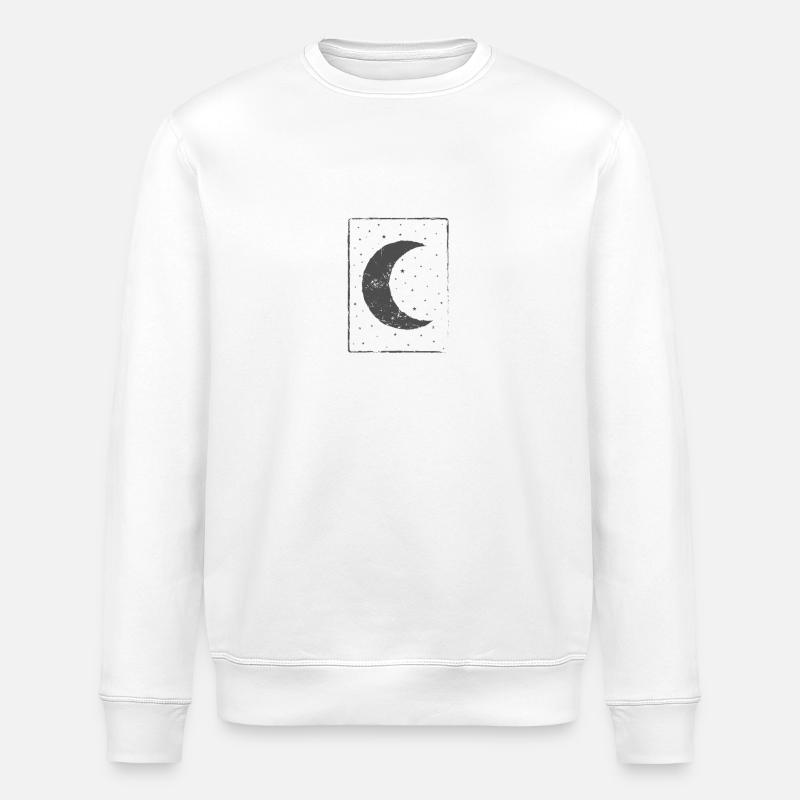 Crescent Moon Night Sky Sphere - Stanley/Stella ROLLER Unisex Organic Sweatshirt - white