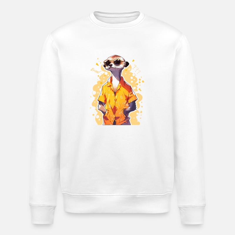 Cooles Erdmännchen Sarfari Afrika Liebhaber - Stanley/Stella Unisex Bio-Sweatshirt ROLLER - Weiß
