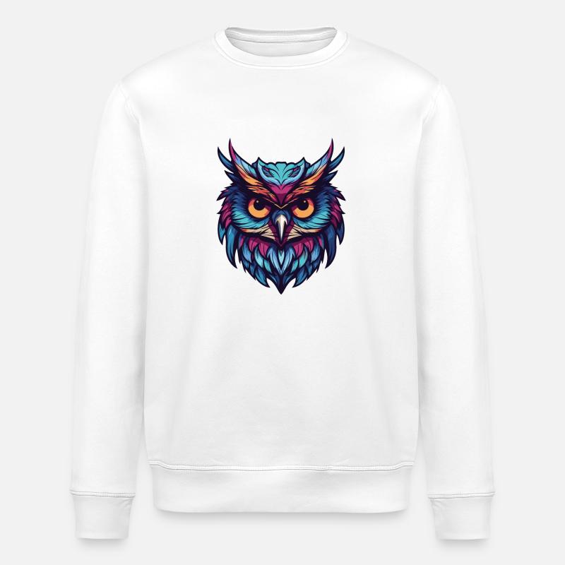 Portrait de hibou - Sweat bio ROLLER Stanley/Stella Unisexe - blanc
