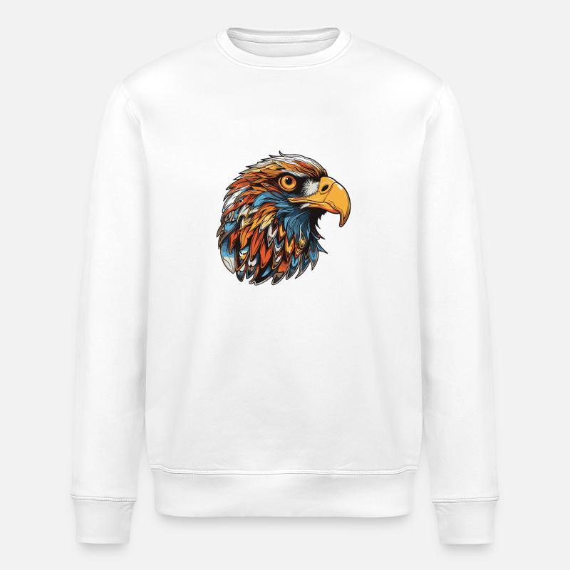 Eagle Head - Stanley/Stella ROLLER Unisex Organic Sweatshirt - white