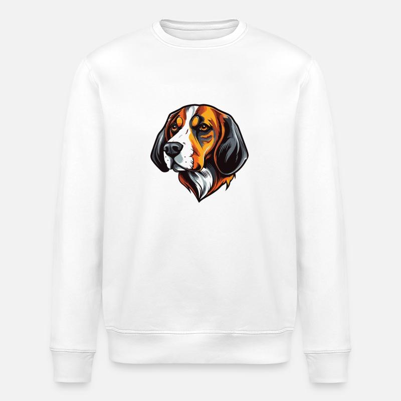 Tête de chien Beagle - Sweat bio ROLLER Stanley/Stella Unisexe - blanc