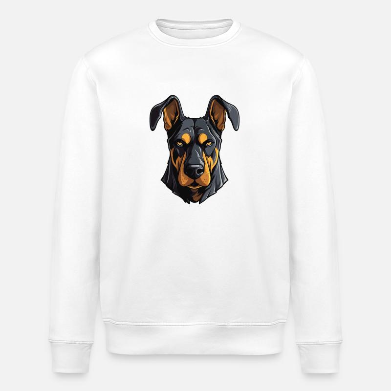 Tête de chien Doberman - Sweat bio ROLLER Stanley/Stella Unisexe - blanc
