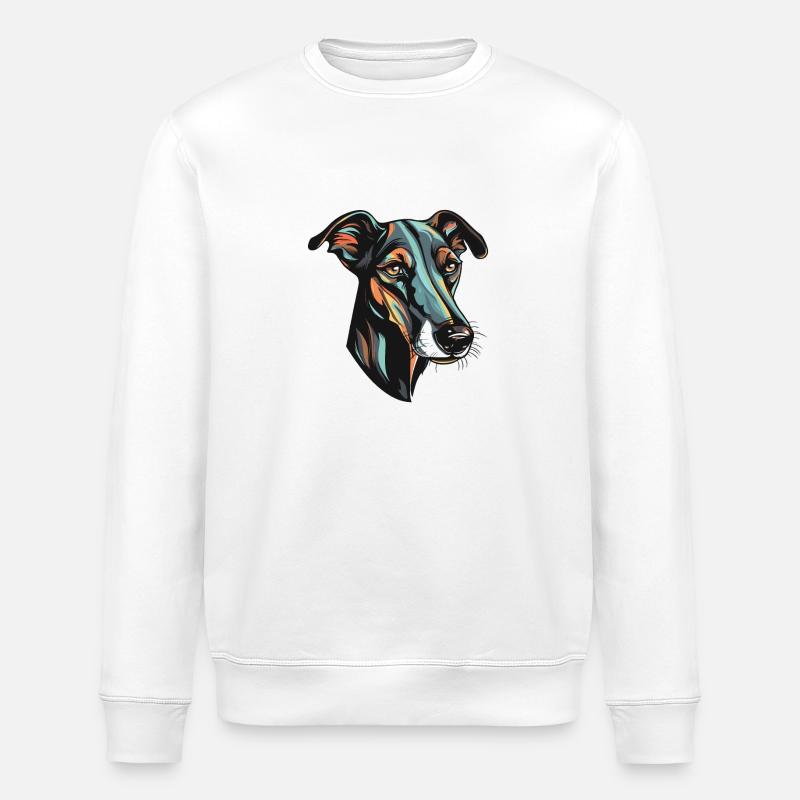 Tête de chien lévrier - Sweat bio ROLLER Stanley/Stella Unisexe - blanc