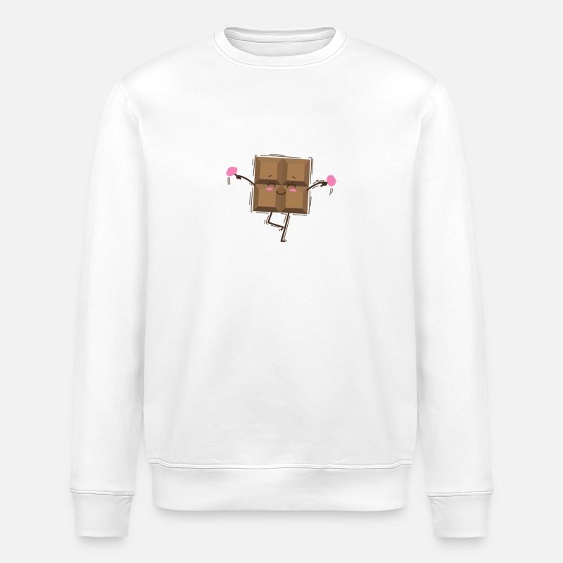 Bar Chocolate Dances Candy Cocoa - Stanley/Stella ROLLER Unisex Organic Sweatshirt - white