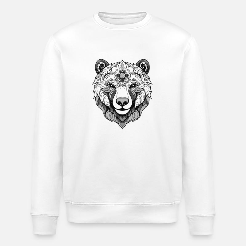 Eisbär Kopf Polar bär - Stanley/Stella Unisex Bio-Sweatshirt ROLLER - Weiß