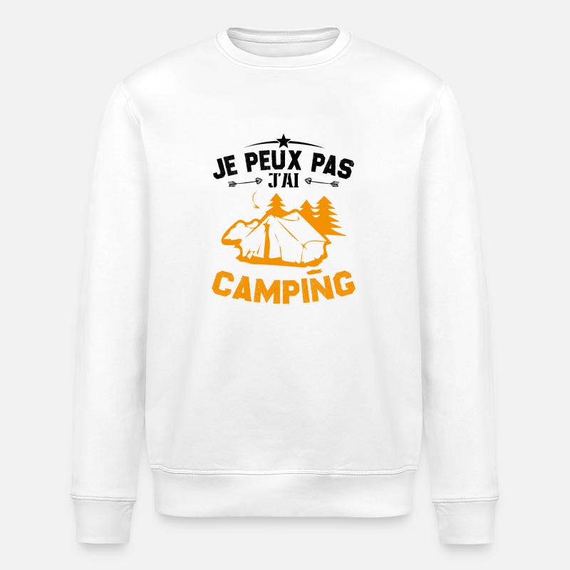 I can't I have camping - Stanley/Stella ROLLER Unisex Organic Sweatshirt - white