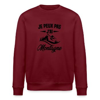 I can't I have mountain - Stanley/Stella ROLLER Unisex Organic Sweatshirt - white - Front - Nik (191cm)
