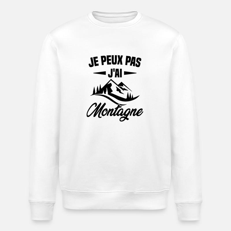 I can't I have mountain - Stanley/Stella ROLLER Unisex Organic Sweatshirt - white