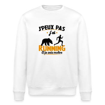 Je Peux Pas J ai Running Et Je Suis Motivé - Sweat bio ROLLER Stanley/Stella Unisexe - blanc - Devant - Nik (191cm)