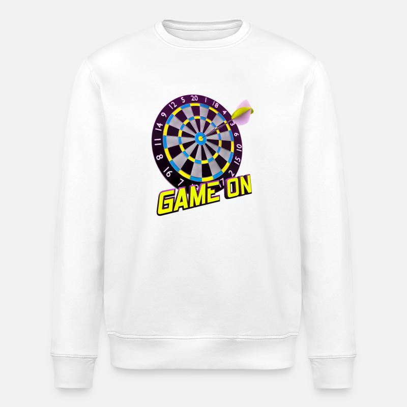 Dartbrettspiel Ein - Gelb - Stanley/Stella Unisex Bio-Sweatshirt ROLLER - Weiß