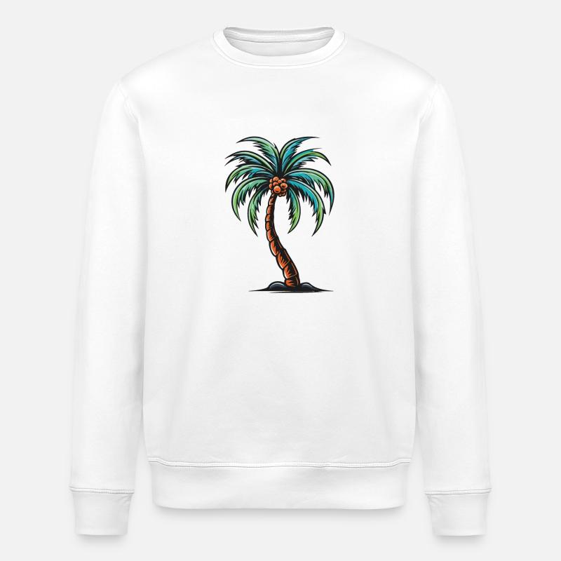 Palme Urlaub Symbol - Stanley/Stella Unisex Bio-Sweatshirt ROLLER - Weiß