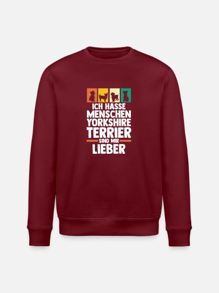 Hund Yorkshire Terrier - Stanley/Stella Unisex Bio-Sweatshirt ROLLER - Weiß