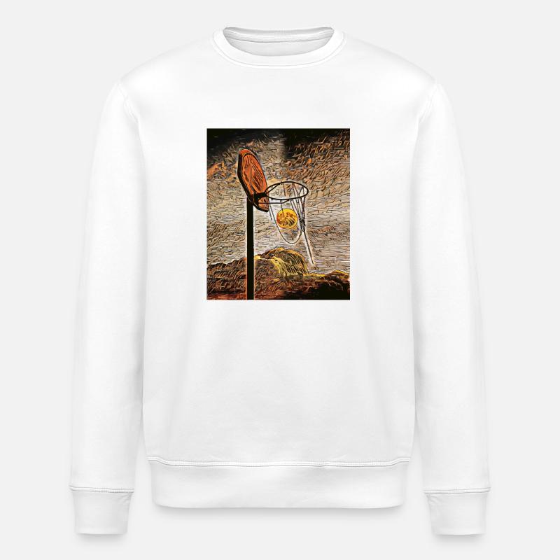 Mondschein-Basketball - Stanley/Stella Unisex Bio-Sweatshirt ROLLER - Weiß
