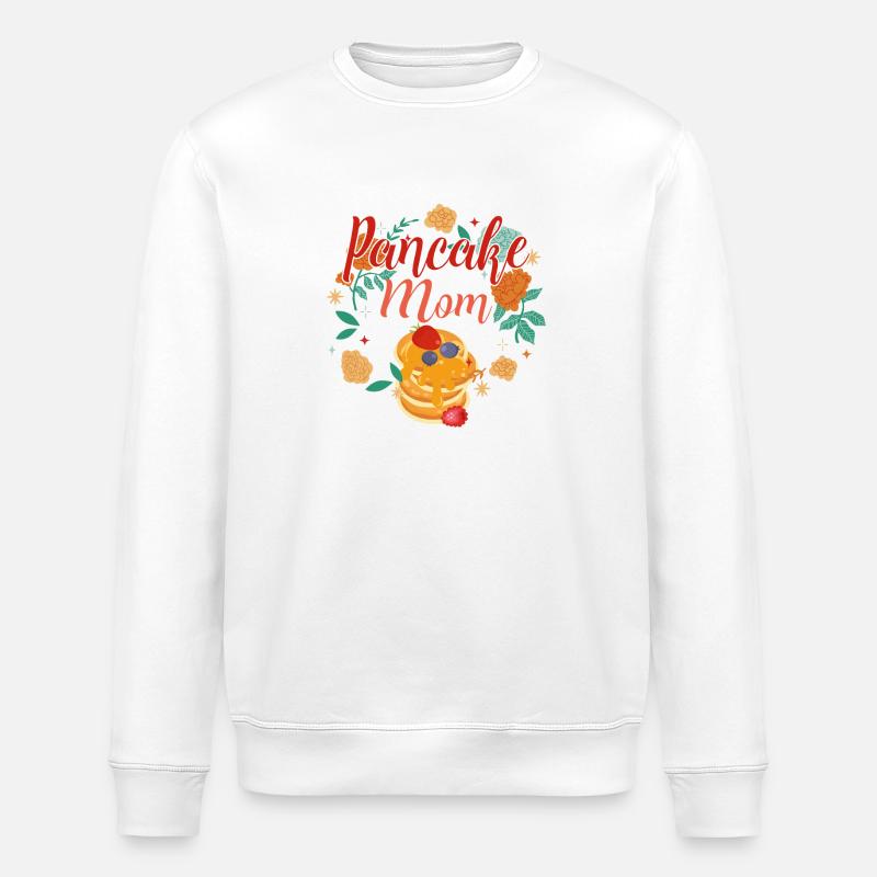 Pancake Lover Kids Pancake Mom - Stanley/Stella ROLLER Unisex Organic Sweatshirt - white
