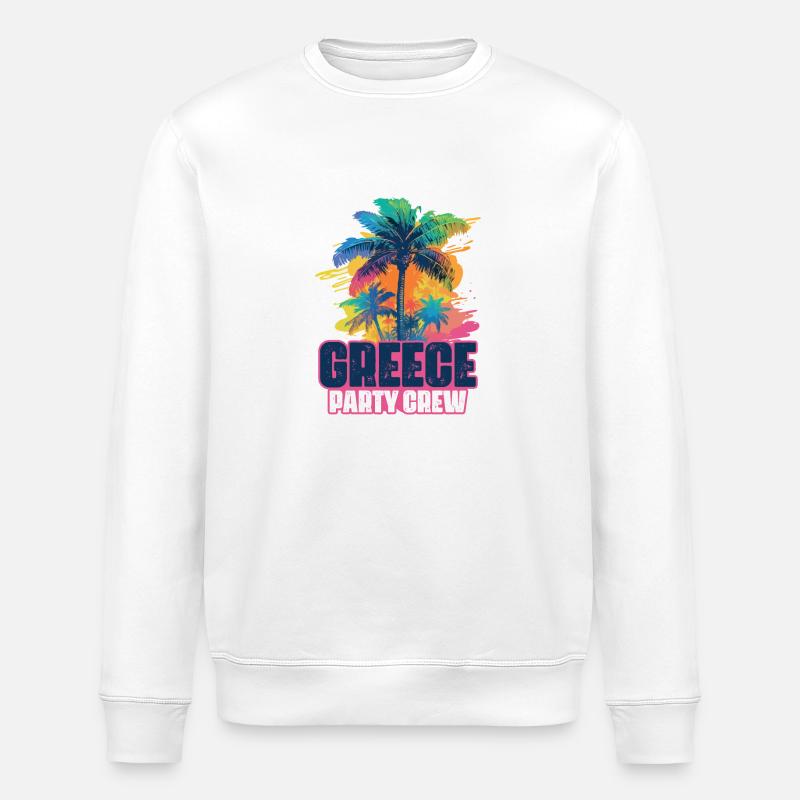 Grèce Party Crew Vacances - Sweat bio ROLLER Stanley/Stella Unisexe - blanc