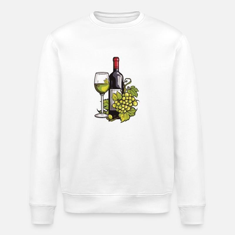 Weinglas WeinTrauben Wein - Stanley/Stella Unisex Bio-Sweatshirt ROLLER - Weiß