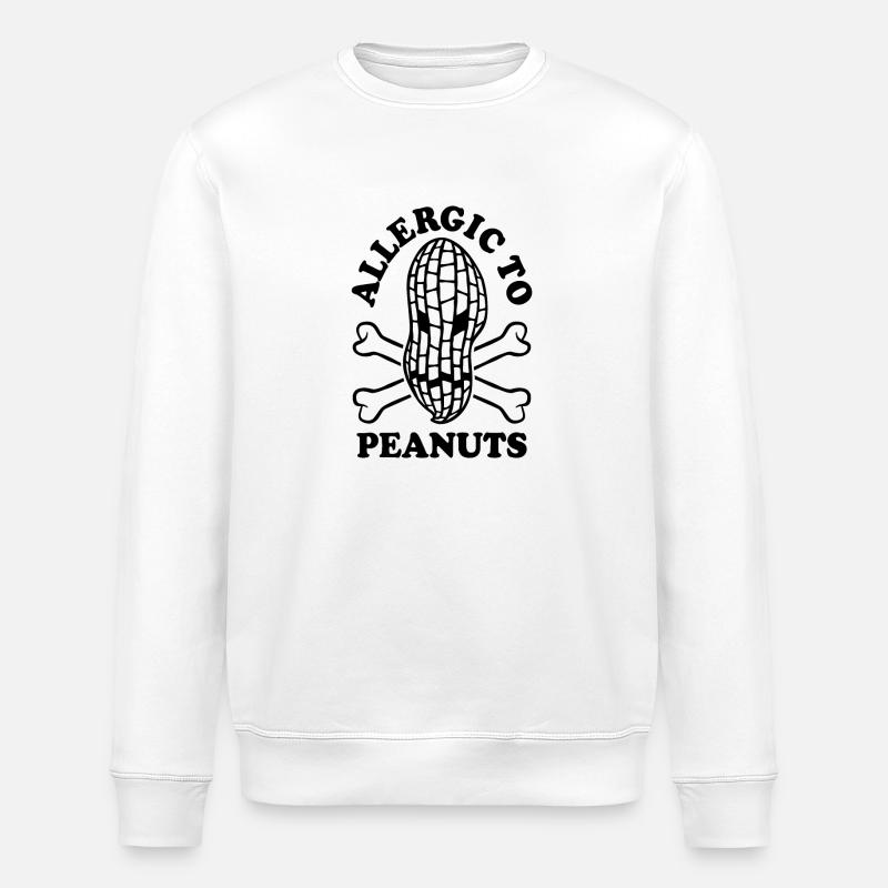 Allergic to Peanuts - Peanut allergy - Stanley/Stella ROLLER Unisex Organic Sweatshirt - white