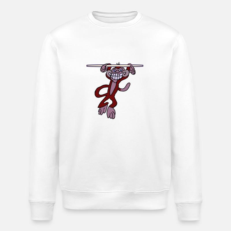 Grinse Affe - Stanley/Stella Unisex Bio-Sweatshirt ROLLER - Weiß