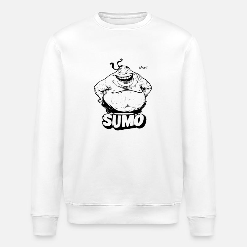 Big, thick sumo - Stanley/Stella ROLLER Unisex Organic Sweatshirt - white