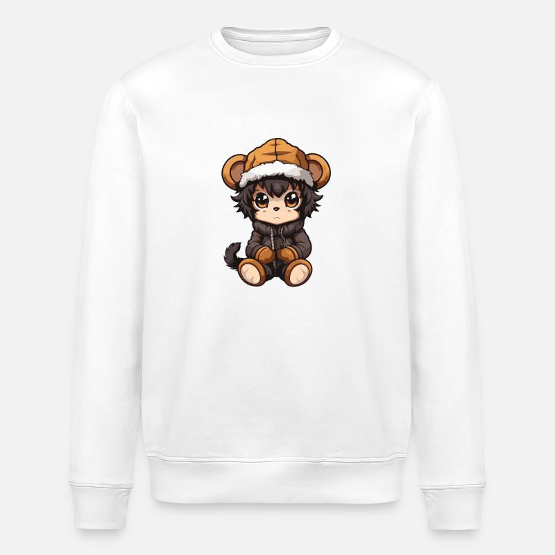 Singe Animal Bébé Bande Dessinée - Sweat bio ROLLER Stanley/Stella Unisexe - blanc