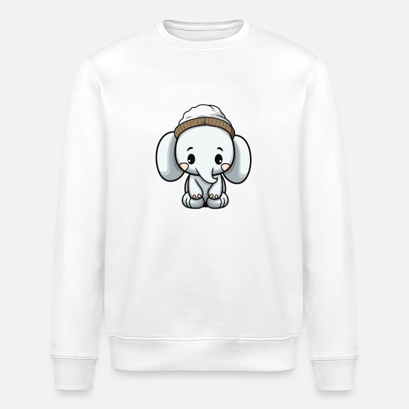 Éléphant Animal Bébé Bande Dessinée - Sweat bio ROLLER Stanley/Stella Unisexe - blanc