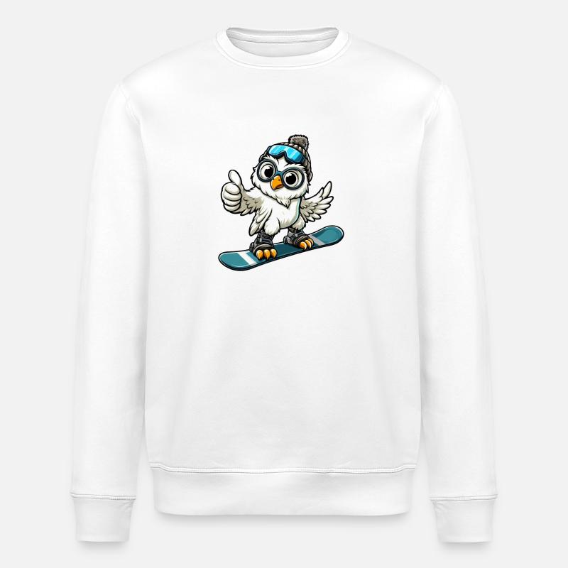 Owl Snowboarder Aventure hivernale - Sweat bio ROLLER Stanley/Stella Unisexe - blanc