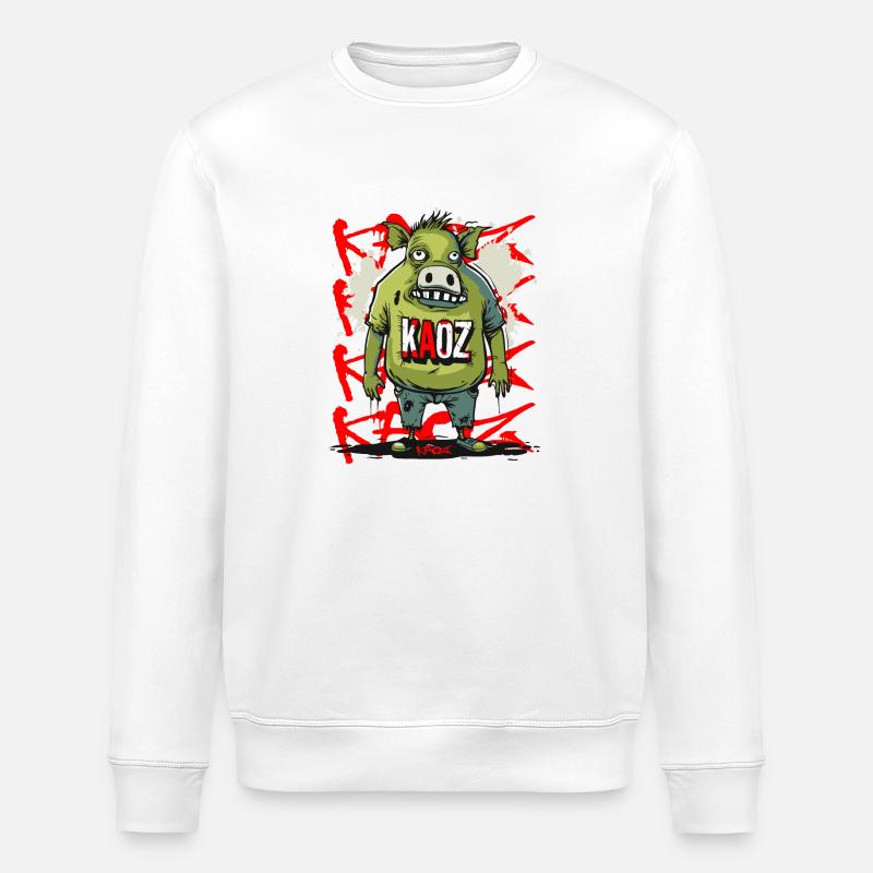 Die Existenz eines Schweins - Stanley/Stella Unisex Bio-Sweatshirt ROLLER - Weiß