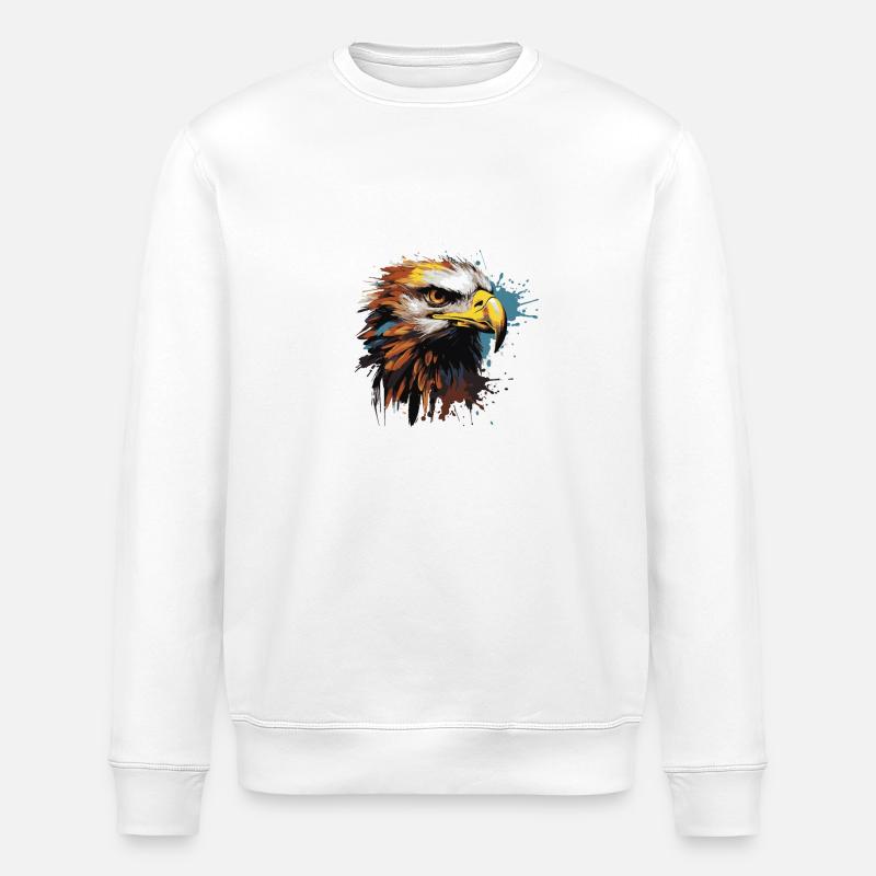 Adler Pop Art Kopf - Stanley/Stella Unisex Bio-Sweatshirt ROLLER - Weiß