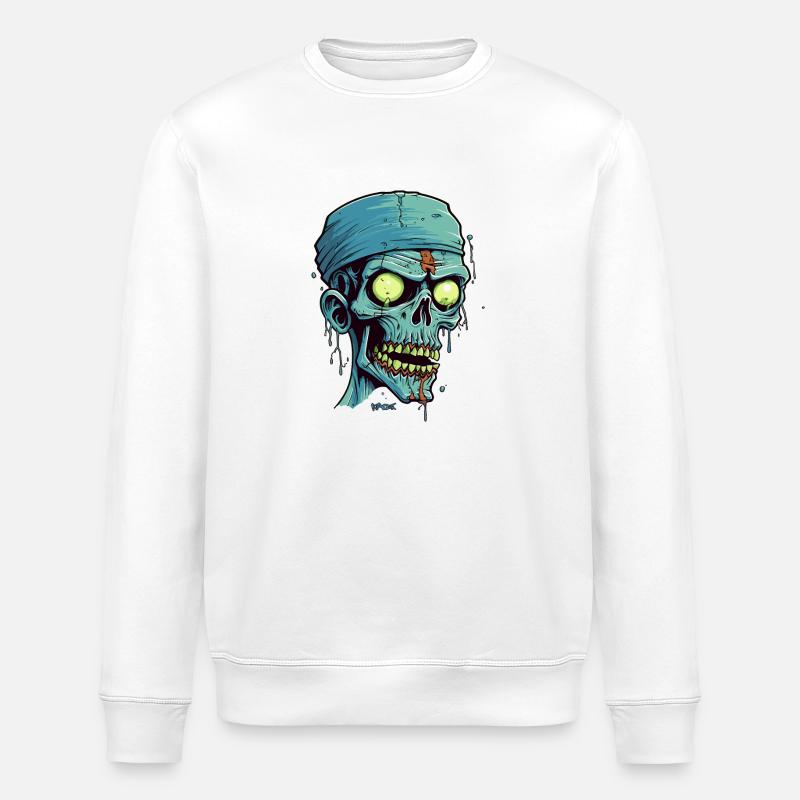 A Mummies Zombie Skull - Stanley/Stella ROLLER Unisex Organic Sweatshirt - white