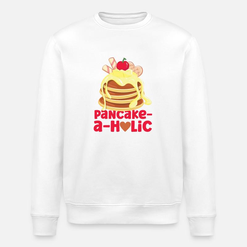 Pancake Lover Kids Pancake-A-Holic - Stanley/Stella ROLLER Unisex Organic Sweatshirt - white
