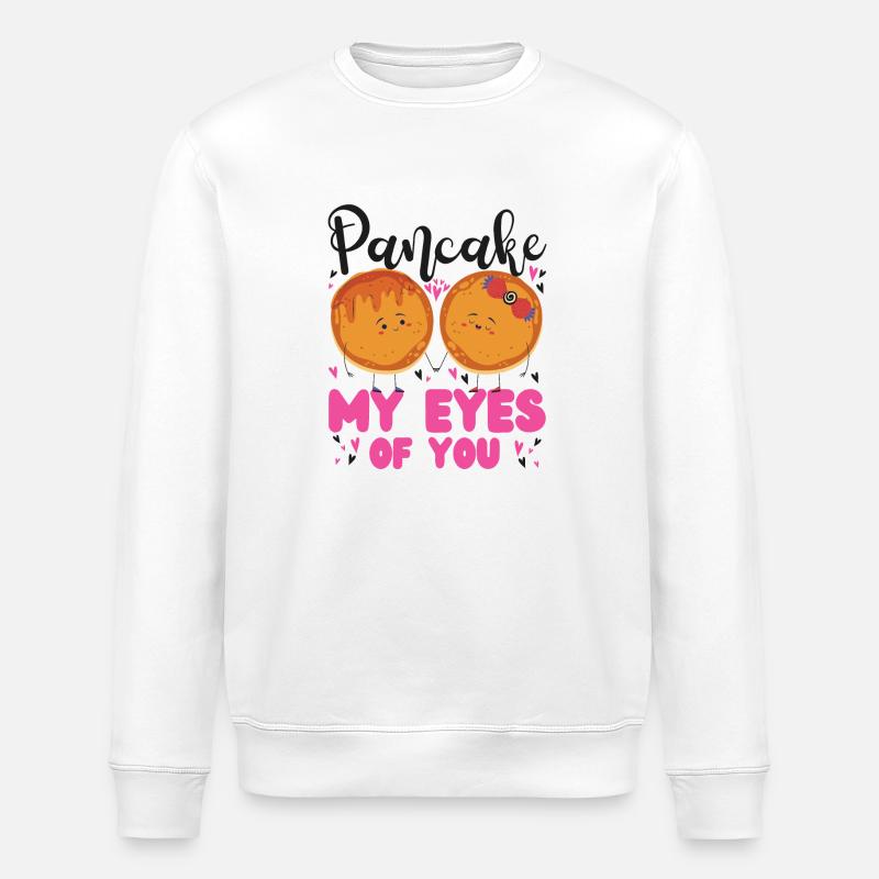 Pancake Lover Kids Valentines Day - Stanley/Stella ROLLER Unisex Organic Sweatshirt - white