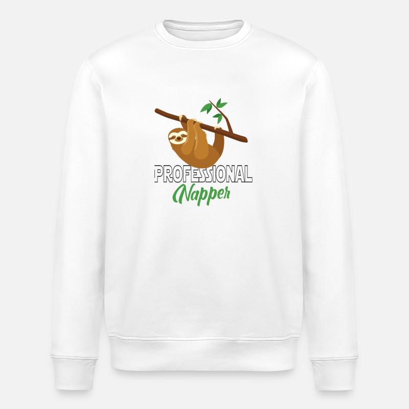 Professinonal Napper, Sloth, Sloth, Sleeping, - Stanley/Stella ROLLER Unisex Organic Sweatshirt - white