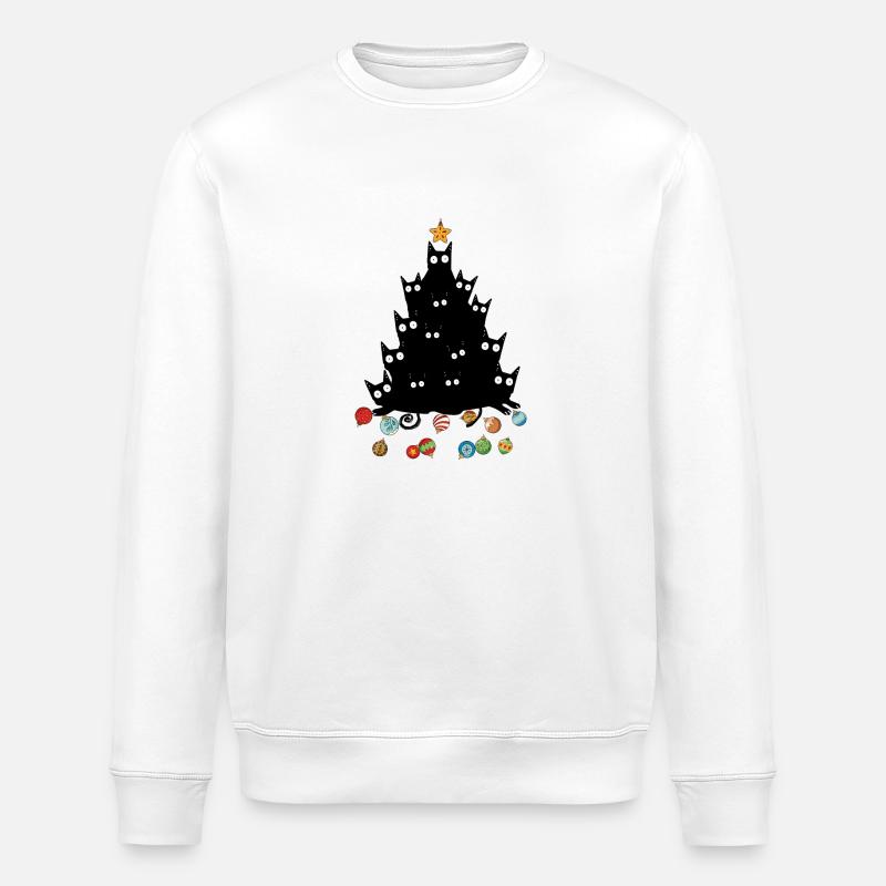 Arbre à chat Noël - Sweat bio ROLLER Stanley/Stella Unisexe - blanc