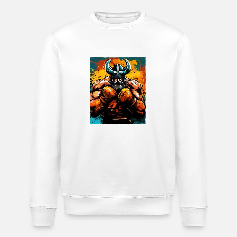 Le combattant boxeur viking Odin - Sweat bio ROLLER Stanley/Stella Unisexe - blanc