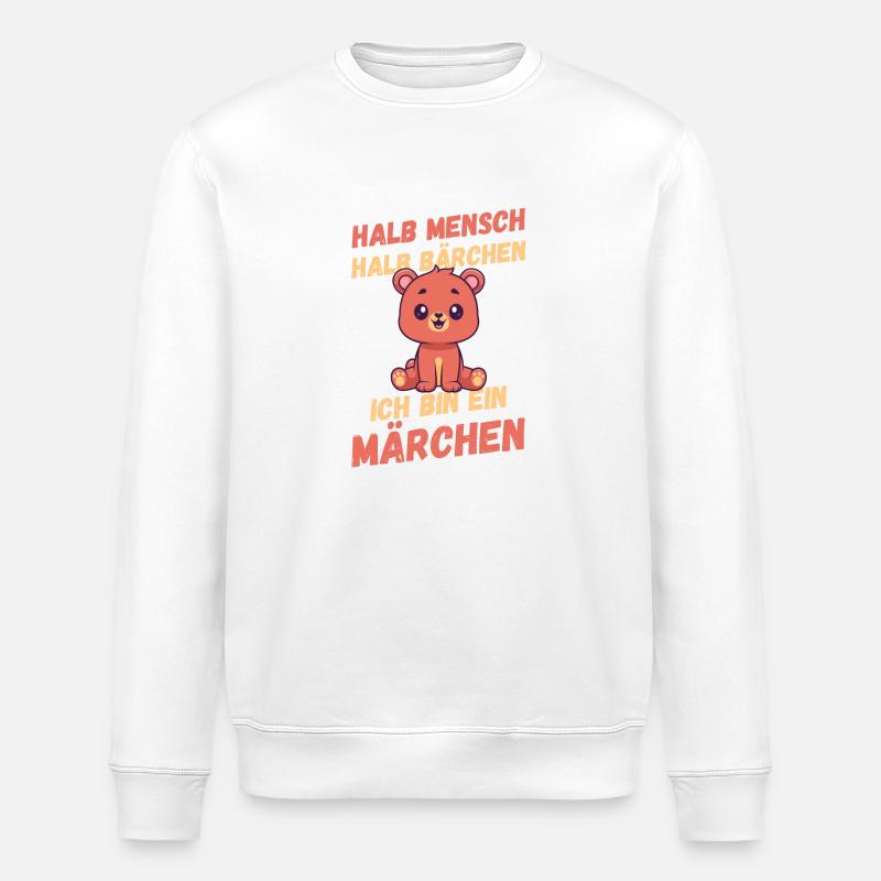 Halb Mensch Halb Bärchen - Stanley/Stella Unisex Bio-Sweatshirt ROLLER - Weiß