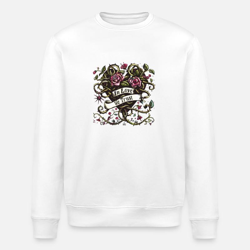 Thorny Affection Emblem - Stanley/Stella ROLLER Unisex Organic Sweatshirt - white