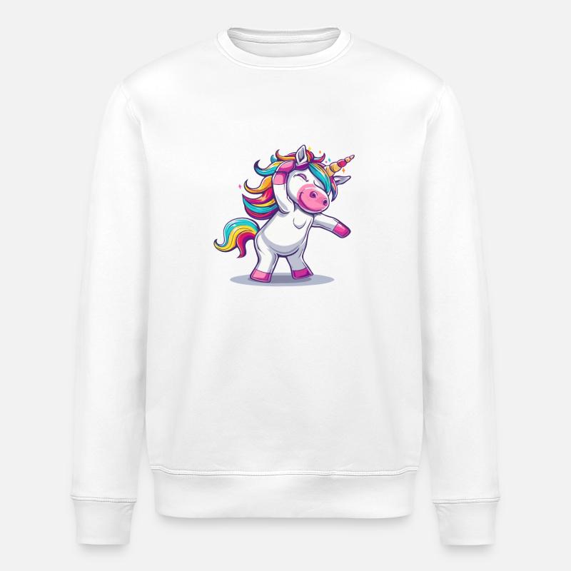 Tanzendes Einhorn - Stanley/Stella Unisex Bio-Sweatshirt ROLLER - Weiß