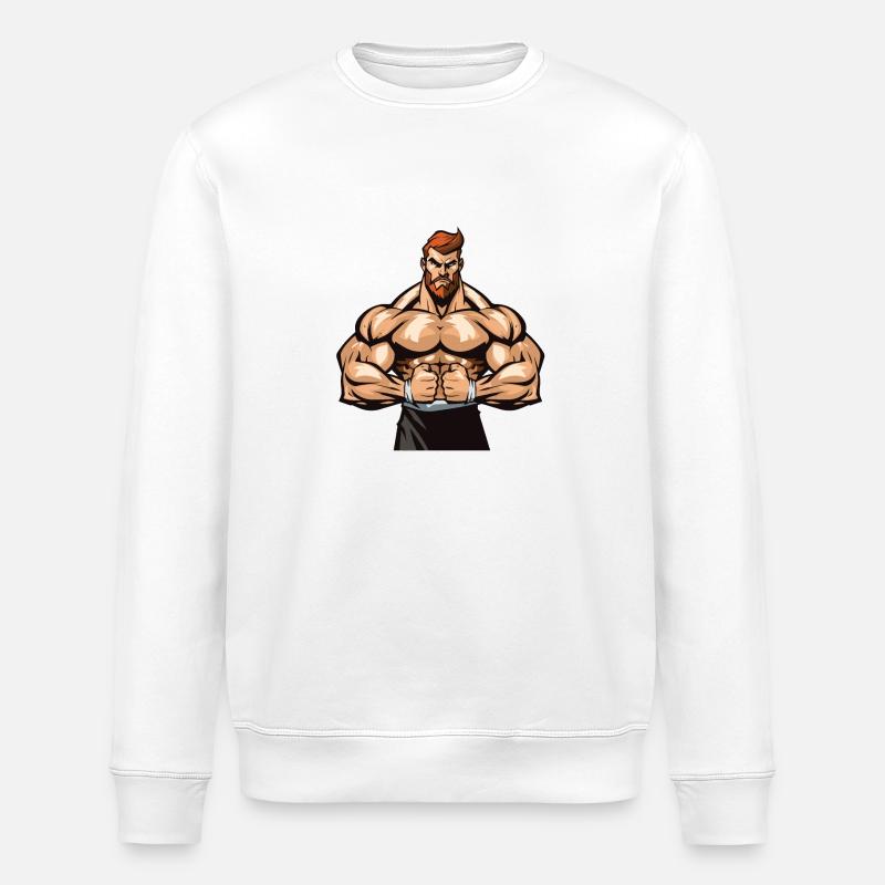 Bodybuilder Gym Muscles - Sweat bio ROLLER Stanley/Stella Unisexe - blanc