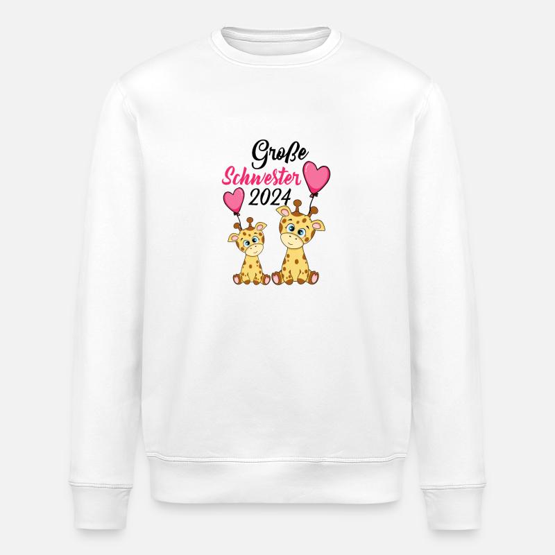 Große Schwester 2024 - Stanley/Stella Unisex Bio-Sweatshirt ROLLER - Weiß