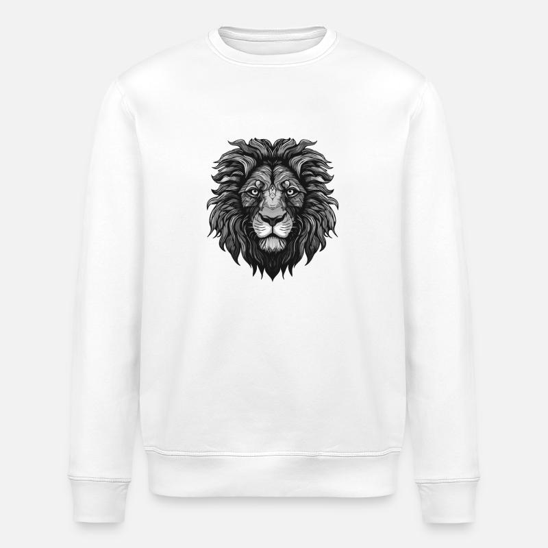 Löwe Tier Kopf - Stanley/Stella Unisex Bio-Sweatshirt ROLLER - Weiß
