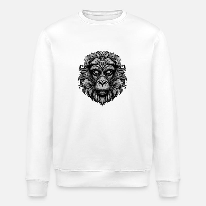 Tête d’animal de singe - Sweat bio ROLLER Stanley/Stella Unisexe - blanc