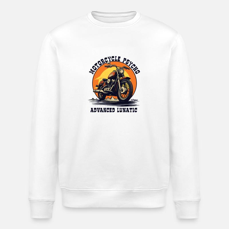Advanced Insane Motorcycle Psycho - Stanley/Stella ROLLER Unisex Organic Sweatshirt - white