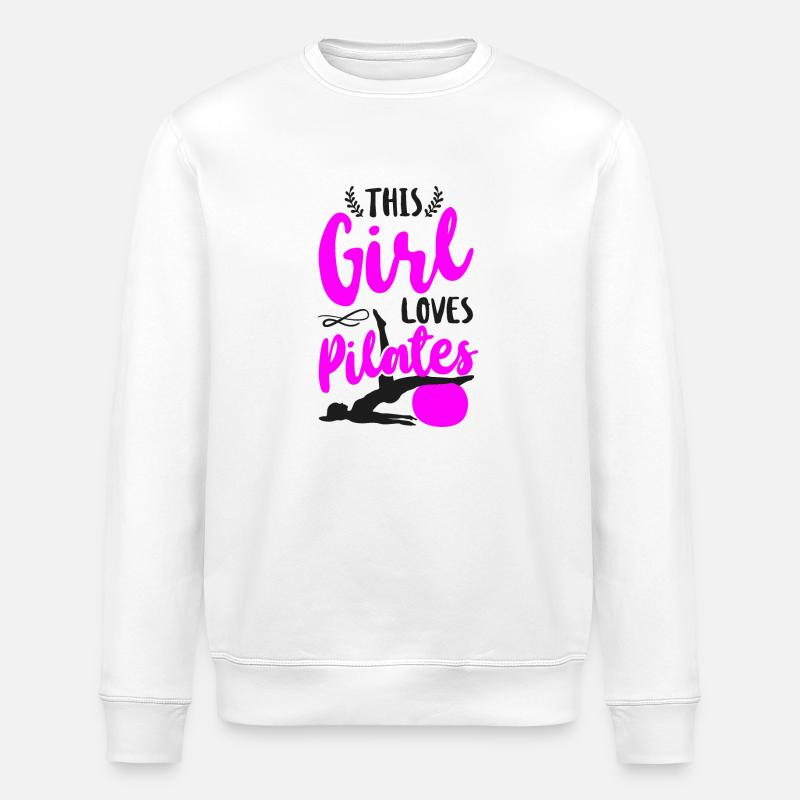 Pilates Instructor Teacher Girl - Stanley/Stella ROLLER Unisex Organic Sweatshirt - white