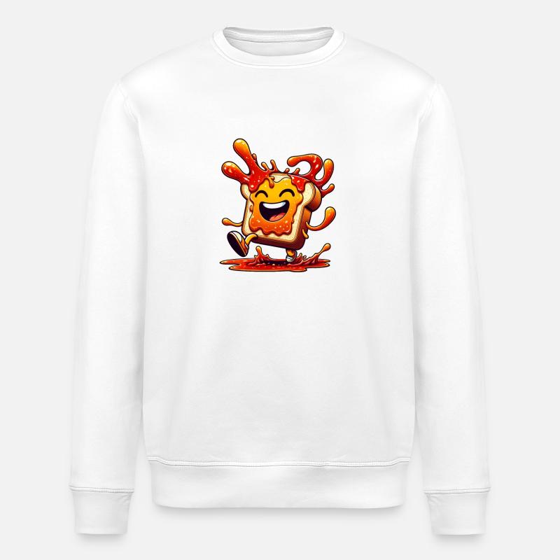 Marmeladentoast Lecker Frühstück - Stanley/Stella Unisex Bio-Sweatshirt ROLLER - Weiß