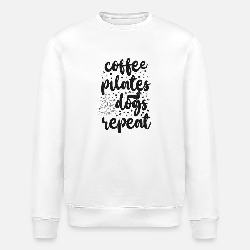 Pilates Instructor Teacher Coffee - Stanley/Stella ROLLER Unisex Organic Sweatshirt - white